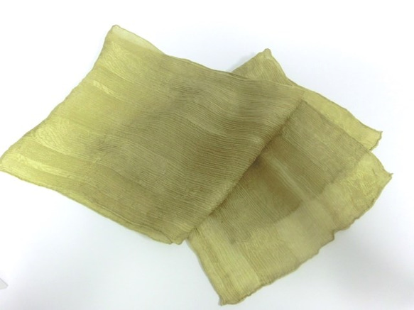 ハーブ染めシルクストール「レモングラス・楊柳」 5枚目の画像