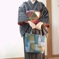 【送料無料】染め布・トートバック「minamo θ」和装＆洋装　 1枚目の画像