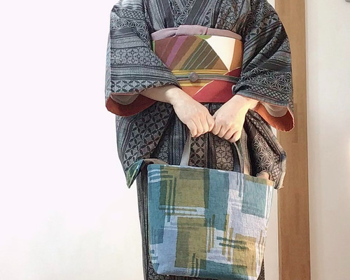 送料無料】染め布・トートバック「minamo θ」和装＆洋装 トートバッグ 
