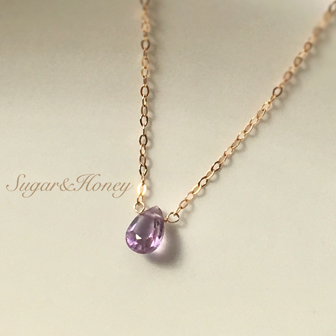 14KGF 「violet」AAAアメジストのネックレス ネックレス