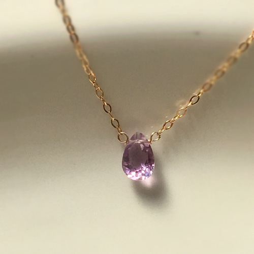 ℕページ】14Kgf❩ 素敵✧*タンブルカービングアメジストのブレスレット アメジスト ネックレス 9石 18金ピンクゴールド K18PG