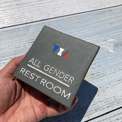 トイレサイン／トリコロール「ＡＬＬ　ＧＥＮＤＥＲ・ＲＥＳＴ　ＲＯＯＭ」オールジェンダー・レストルーム 4枚目の画像