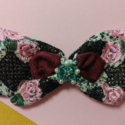 フランス製薔薇刺繍レース飾り　スリーピン 6枚目の画像