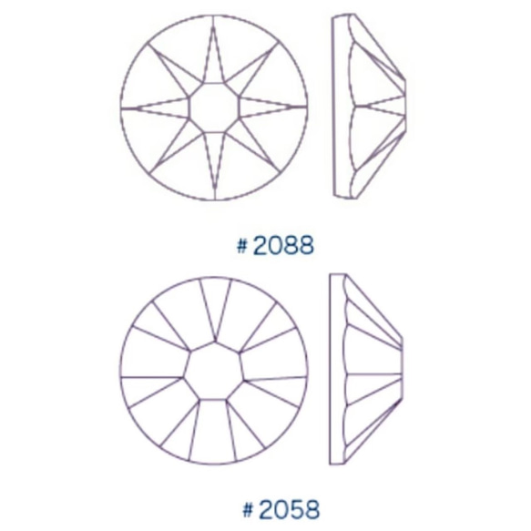 スワロフスキー #2088.#2058 / 5サイズセット・100個 ～ パシフィックオパール  ～ 送料込 3枚目の画像