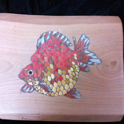 金魚～琉金～のガラスタイルの和風オブジェ 1枚目の画像