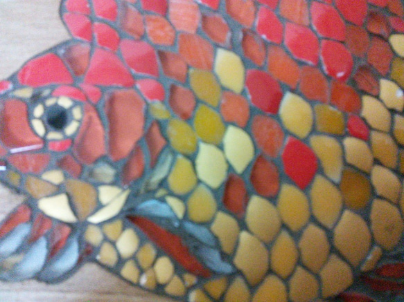 金魚～琉金～のガラスタイルの和風オブジェ 2枚目の画像