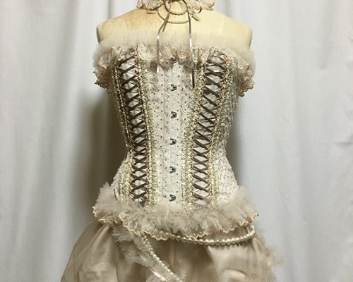 ハンドメイド　和柄ロングコルセット ハンドメイド 和柄ロングコルセット