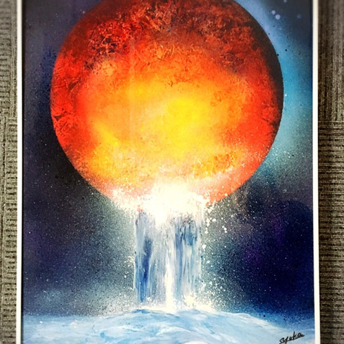 原画　スプレー缶　ポップアート　絵画　アクリル画　細密画　一点物　手描き A-4/25】原画 抽象画 風景画 星空 宇宙 絵画 キャンバス 真作