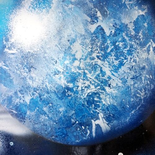 奇跡の瞬間（原画一点物、スプレーアクリル画、白トップフレーム