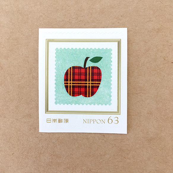 リンゴ63円フレーム切手4枚 2枚目の画像