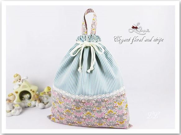 入園入学グッズ テディベア くま 女の子 巾着 お着替え袋 体操着袋 花