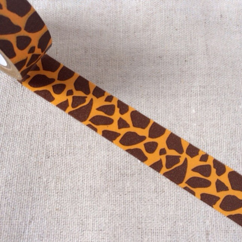 マスキングテープ アニマルランド キリン柄2本セット 包装紙