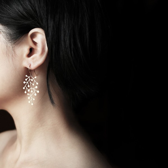 雪花耳環 S / 金 / E06G (可改夾式) 第1張的照片
