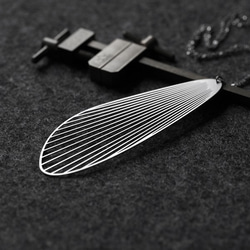 Fan Pendant L / Silver / P09 2枚目の画像