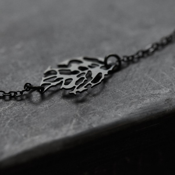 Skeleton Leaf Bracelet XS / Black / BL03B 3枚目の画像