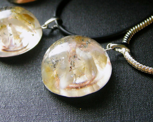 ゴールデンルチルクォーツ、ムーンストーン＆ヒマラヤ水晶 ラウンド  