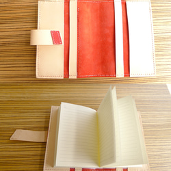 牛革手帳カバーA6サイズ　 赤 4枚目の画像