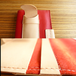 牛革手帳カバーA6サイズ　 赤 5枚目の画像