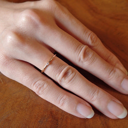 K18微型鑽石簡單戒指*定制 第5張的照片