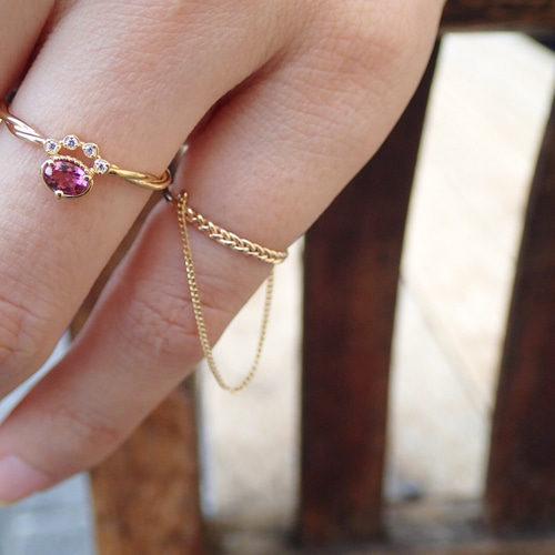 ナンバー6 K10 三つ編み&チェーン ピンキーリング 指輪・リング ERIKO