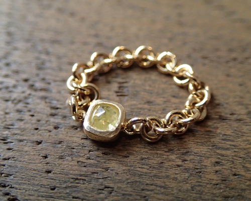 k18 チェーンリング　オーダー制作 K18ダブルライトフランコチェーン リング（リング） | COCOSHNIK