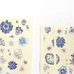 青い花 和紙のステッカー 4枚目の画像