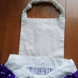 子供用 エプロン&三角巾(ﾊﾟｰﾌﾟﾙ リボン) 2枚目の画像