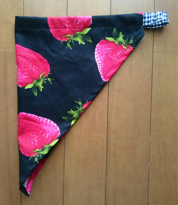 子供用 エプロン&三角巾(苺柄) 3枚目の画像