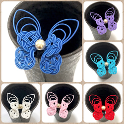 水引 蝶の髪飾り 〜彩色〜 (受注制作) かんざし ＊初枝＊ 通販 7698047