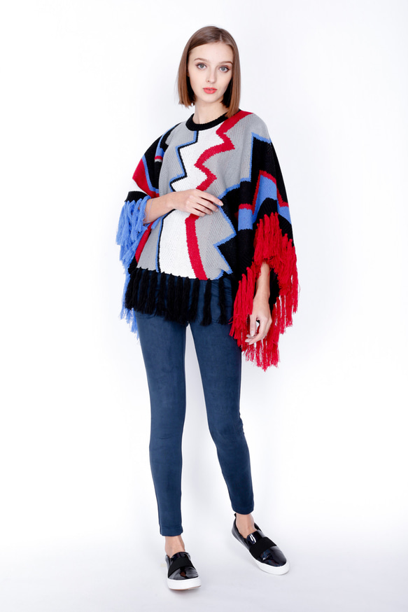 ZIZTAR Ethnic Zigzag Fringe Sweater 2枚目の画像