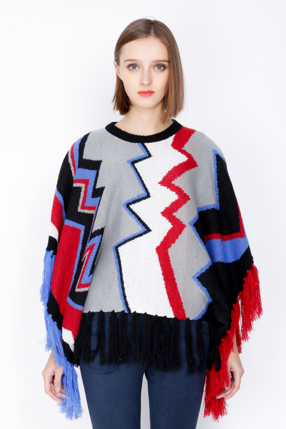 ZIZTAR Ethnic Zigzag Fringe Sweater 4枚目の画像