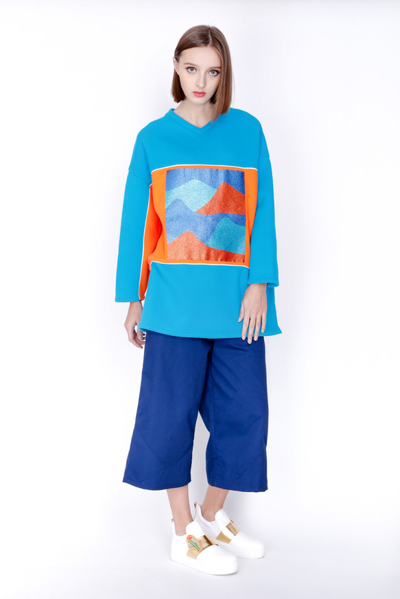 ZIZTAR Drunk Into a Dune Painting Tunic Top 1枚目の画像