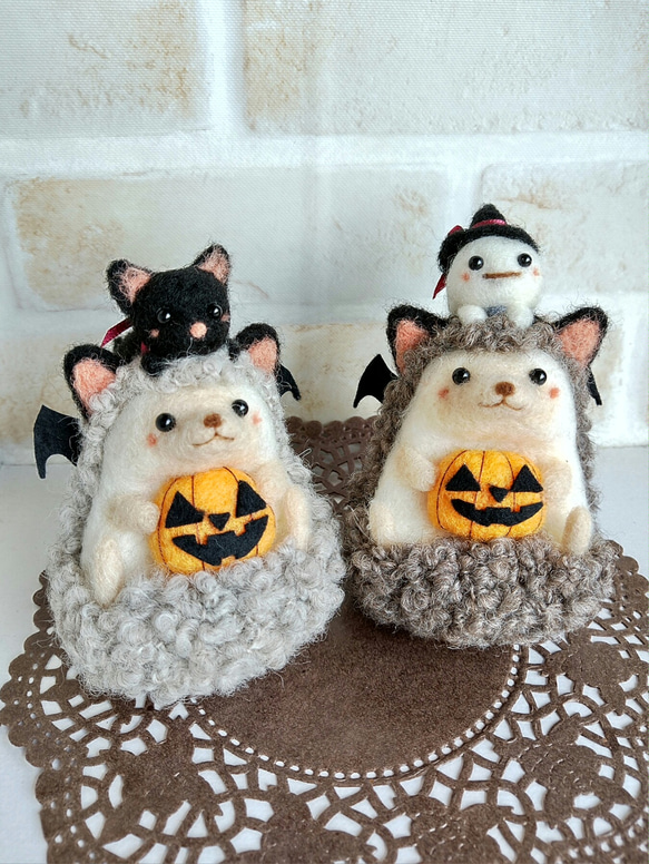 猫耳カチューシャ♪ハリネズミ 【ハロウィン】 羊毛フェルト