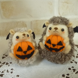 大サイズ】ハロウィン♪はりねずみ 羊毛フェルト 羊毛フェルト