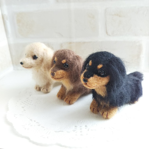 ダックスフント】羊毛フェルト 羊毛フェルト ＊あしあと＊ 通販