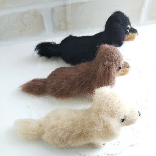 ダックスフント】羊毛フェルト 羊毛フェルト ＊あしあと＊ 通販