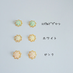 Pearl Flower　選べる3色ピアス/イヤリング 3枚目の画像