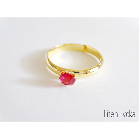 vintage stone ring 【ruby】 2枚目の画像