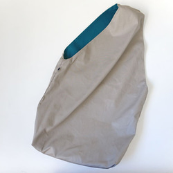 リバーシブルで使える！Bicolor Cloth Bag （ターコイズブルー） 7枚目の画像