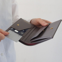 小銭が取り出しやすい！軽くてコンパクトな財布 - Short Wallet - グレー - 4枚目の画像