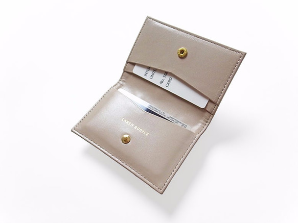 【完売】シンプルなカードケース （ミニ財布としても） - Card Case - ベージュ 8枚目の画像