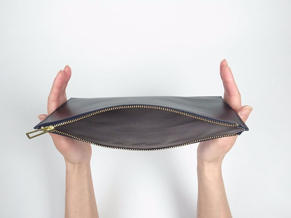 【完売】薄いシンプルなポーチ - Flat Pouch - ネイビー - ：カレン クオイル 6枚目の画像