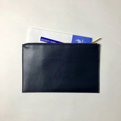 【完売】薄いシンプルなポーチ - Flat Pouch - ネイビー - ：カレン クオイル 7枚目の画像