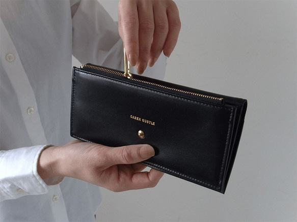 「スリムでシック」な長財布 - Long Wallet - ブラック- ：カレン クオイル 皮、革、レザー X1861564298(14300円)