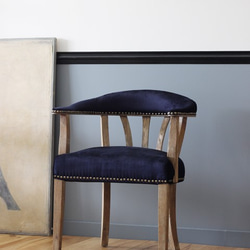 フレンチアンティーク調 チェアネイビー