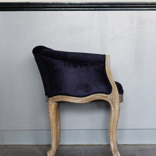 CH-939-1-BLUE アンティーク調 アームチェア ソファチェア ベロア 椅子