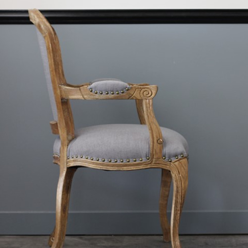 CH-859SKY2421 アンティーク調 アームチェア ソファ チェア リネン