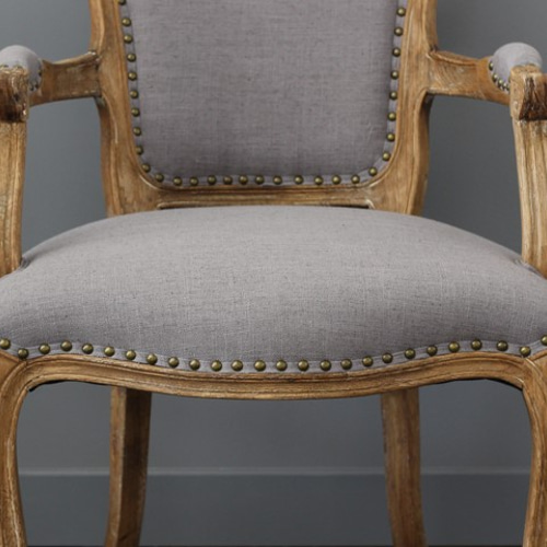 CH-859SKY2421 アンティーク調 アームチェア ソファ チェア リネン