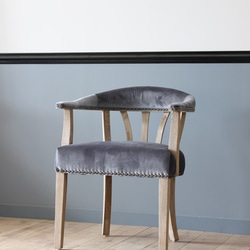 CH-939-1-BN391 アンティーク調 アームチェア ソファチェア ベロア