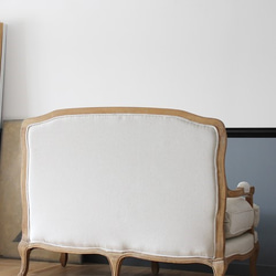 CH-948-18　アンティーク　フランス　フレンチ　ソファ　椅子　チェア　リネン　麻　ヨーロッパ　家具　待合　什器 2枚目の画像